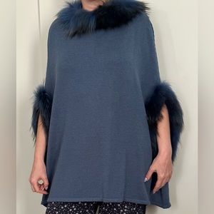 Blue raccoon fur sweater